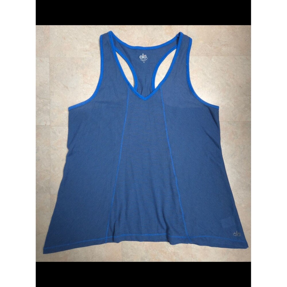 ALO Yoga Vintage Women’s Blue Racerback Tank Top Size M